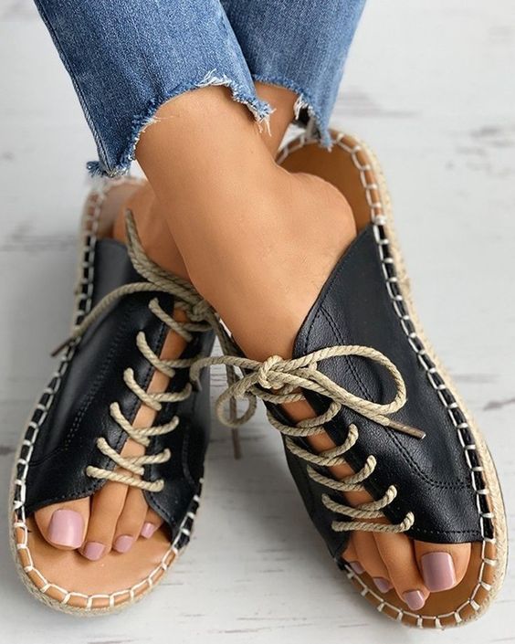 2024 Summer New Lace Up Fish Toe Sandals