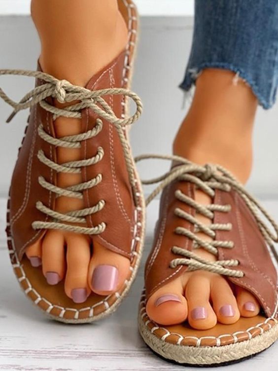 2024 Summer New Lace Up Fish Toe Sandals